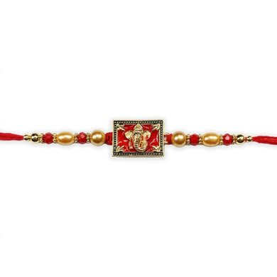 STORE INDYA Rakhi for Brother - Traditional Raksha Bandhan Rakhi Thread - Single Premium Ganesh Rakhi - Festival Gift