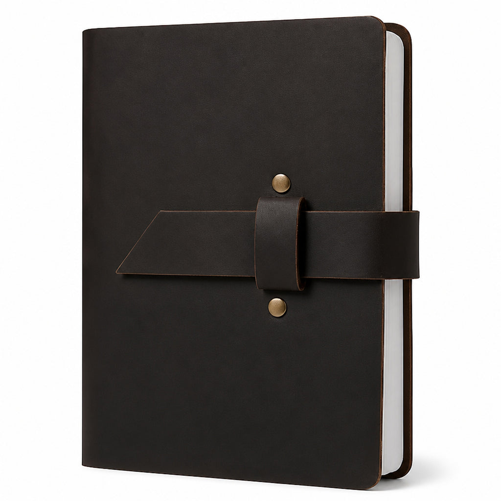 Handmade A6 Genuine Leather Journal-Refillable Ring Binder, Vintage Travel Organizer, and Writing Notebook for Men and Women-8x6 Inches