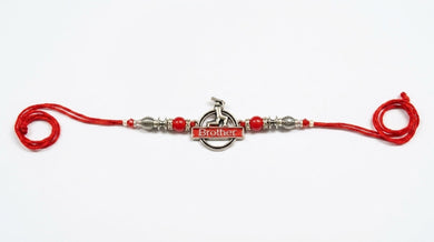 STORE INDYA Rakhi for Brother - Traditional Raksha Bandhan Thread Bracelet - Premium Designer Brother Rakhi with Decorative Elements - Single Pack