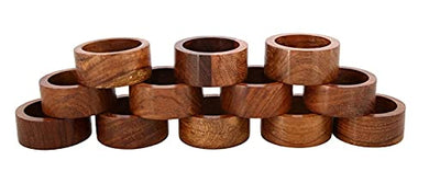Napkin Rings Handcrafted in Natural Wood-Set of 12 Rings