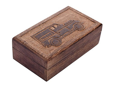 STORE INDYA storeindya, Handmade Wooden Jewelry Box - Keepsake Box - Storage Organizer - Multipurpose Box - Treasure Chest - Trinket Holder for Women Men Girls - Single (Automobile Collection) Perfect Mother's Day Gift