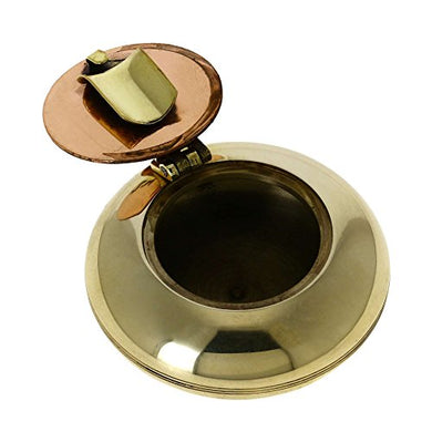 Cigarette Accessories Brass Metal Pocket Ashtray with Lid