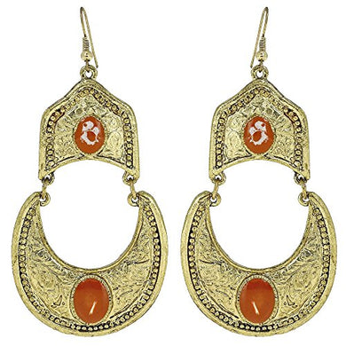 Handmade Golden Dangle Earrings Costume Fashion Jewellery Indian