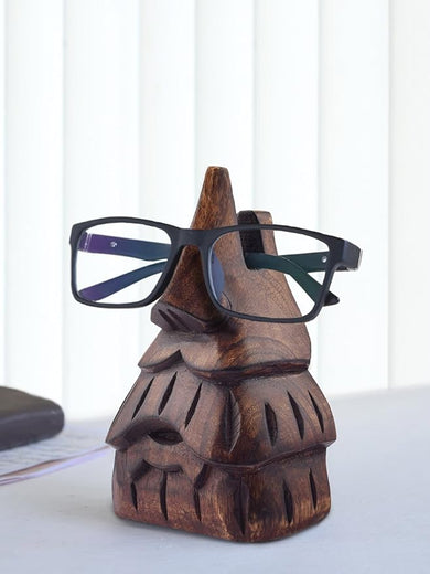 STORE INDYA Eyeglass Holder Stand/Wooden Spectacle Holder/Spectacle Stand/Eyeglass Holders for Desk/Desk Eyeglass Holder/Handmade Stand for Office Home Décor (Nose)