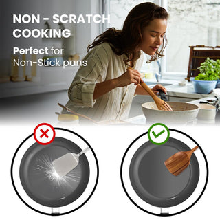 STORE INDYA 8 Piece Wooden Spoons for Cooking,Wood Kitchen Cooking Utensil Set for Nonstick Pans and Cookware | Wooden Utensil Set with Spoon Rest and Holder | Lightweight, Heat Resistant, Non Toxic