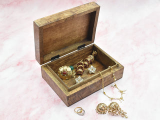 STORE INDYA Wooden Handmade Decorative Mandala With Pentagram Carving Wooden Jewelry Box Treasure Box Jewelry Organizer Keepsake Box Treasure Chest Trinket Holder Watch Box Gifts for her Girl Women