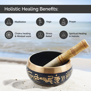 Singing Bowl for Meditation, Stress Relief | Tibetan Singing Bowl | Meditation Accessories | Metal Bowl | Meditation Music for Relaxation & Gifting Perfect Mother's Day Gift