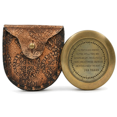 Store Indya Vintage Engraved Compass Scripture Gift Leather Case