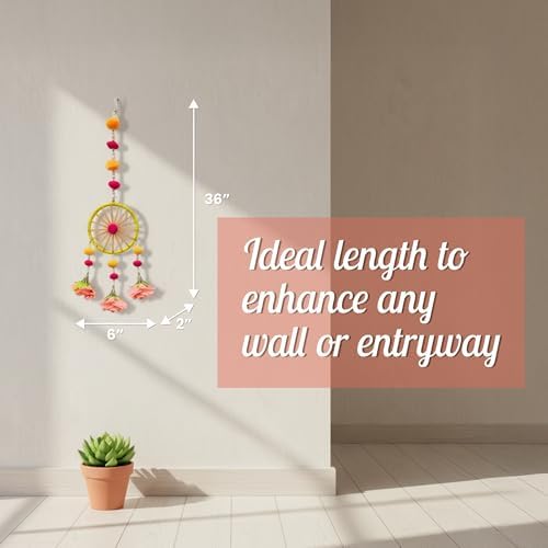STORE INDYA Traditional Wall Hangings Set of 5, With Peach color Flowers