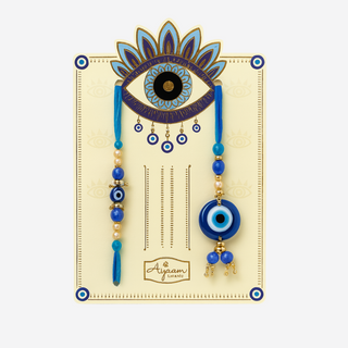Premium Designer Evil Eye Rakhi Set of 2 with Roli Chawal for Bhaiya Bhabhi – Traditional Lumba Set, Thread Rakhi with Stones – Ideal Raksha Bandhan Gift