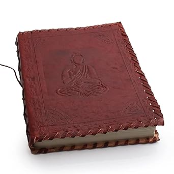 Premium Leather Diary 2022 – Handmade Leather Journal & Personal Organizer, Travel Notebook with Buddha Embossed Cover, Vintage Writing Diary for Men & Women, Refillable Rustic Notebook