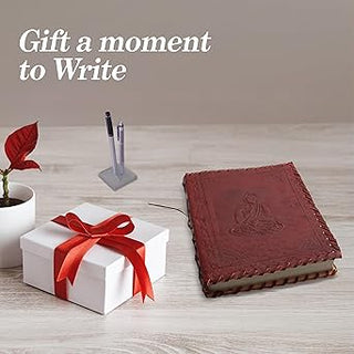 Premium Leather Diary 2022 – Handmade Leather Journal & Personal Organizer, Travel Notebook with Buddha Embossed Cover, Vintage Writing Diary for Men & Women, Refillable Rustic Notebook