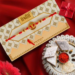 Premium Designer Ganesha, Ganpati Rakhi for Brother – Rakhi Thread, Rakhi Bracelet, Traditional Raksha Bandhan Gift for Bhaiya