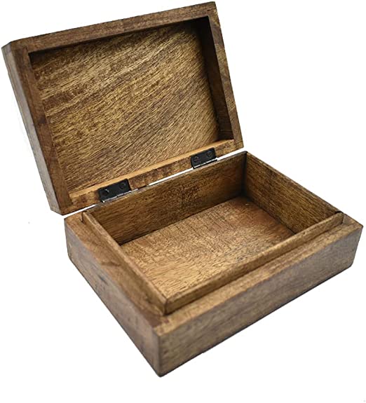 Hand Carved Wooden Decorative Box with Flower Carving | Jewelry & Keepsake Organizer | Gift for Women
