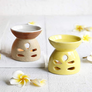 Handmade Tealight Candle Holder Set-Christmas Decorations-Home Decor Accessories-Housewarming(Yellow Brown)