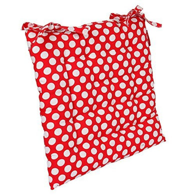 Cushion Chair Pad Seat Cushion Pillow Stuffed with Soft Cotton Reversible with Adjustable Ties to Prevent Sliding Red Polka Dots