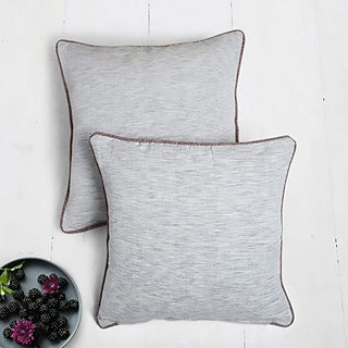 100% Cotton Handmade Decorative Grey Cushion Cover (Single) 18 x 18