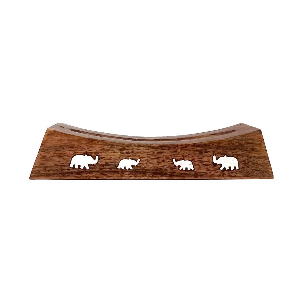 Handmade Organic Wood Incense Burner Holder with Storage Box-12x2x2.5