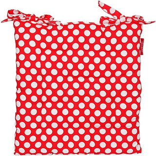 Red Polka Dot Chair Pad Seat Cushion Pillow with Adjustable Ties and Soft Cotton Stuffing
