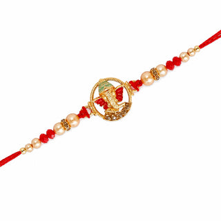 Premium Designer Ganesha, Ganpati Rakhi for Brother – Rakhi Thread, Rakhi Bracelet, Traditional Raksha Bandhan Gift for Bhaiy