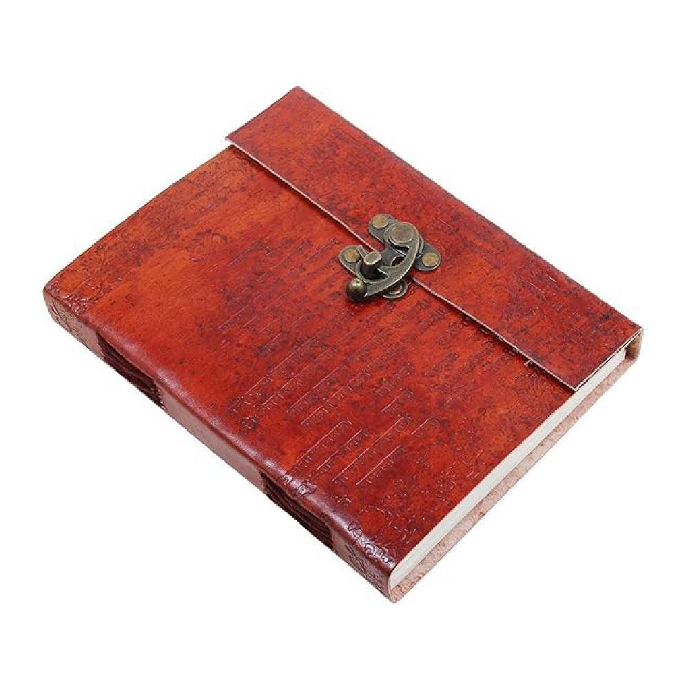 Lockable Leather Personal Diary with Unlined Pages-Christmas Gif