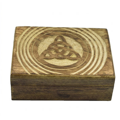 STORE INDYA Wooden Jewelry Box for Women - Hand Carved Decorative Pentagram Design | Jewelry Organizer Trinket Box for Keepsakes, Watches & Gifts