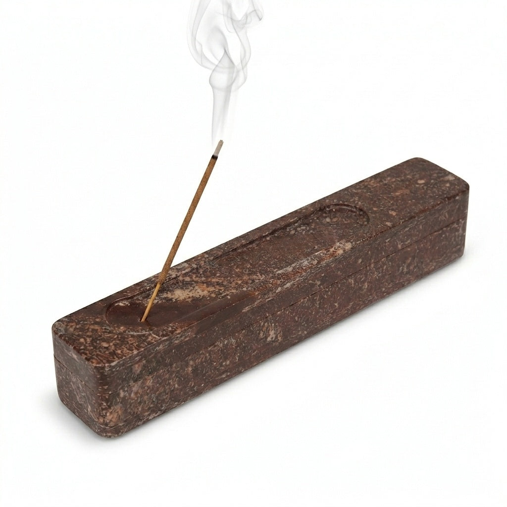 Storeindya Wooden Incense Holder with Ash Catcher - 12" Coffin Storage Box for Incense Sticks, Meditation & Home Decor for Be