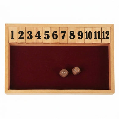STORE INDYA Shut The Box Dice Game - 12 Number Wooden Board Game for Kids & Adults - Educational Math Game - Handcrafted Mango Wood 14
