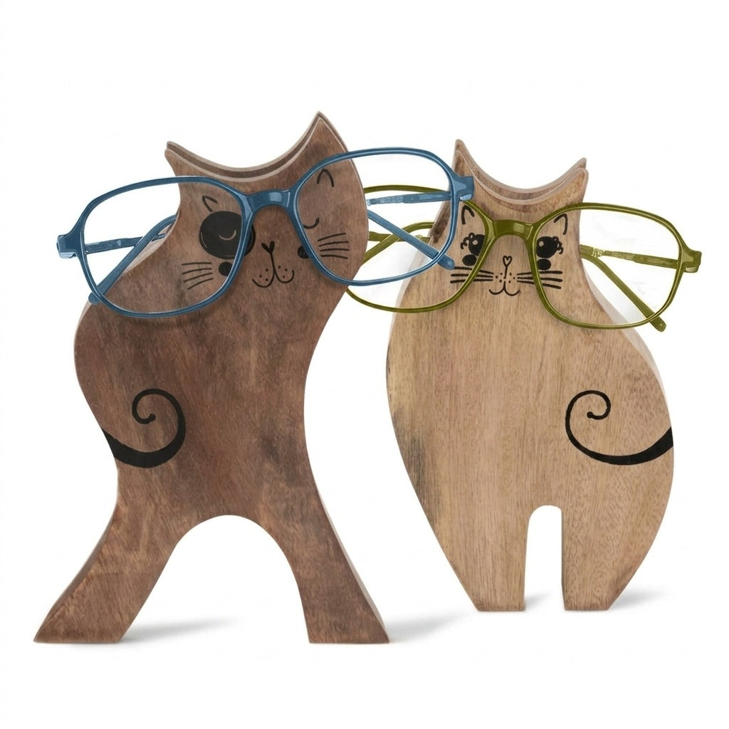 Storeindya Cat Themed Eyeglass Holder Stand - Decorative Glasses Stand for Cat Lovers, Spectacle Holder Home Décor Accessory,
