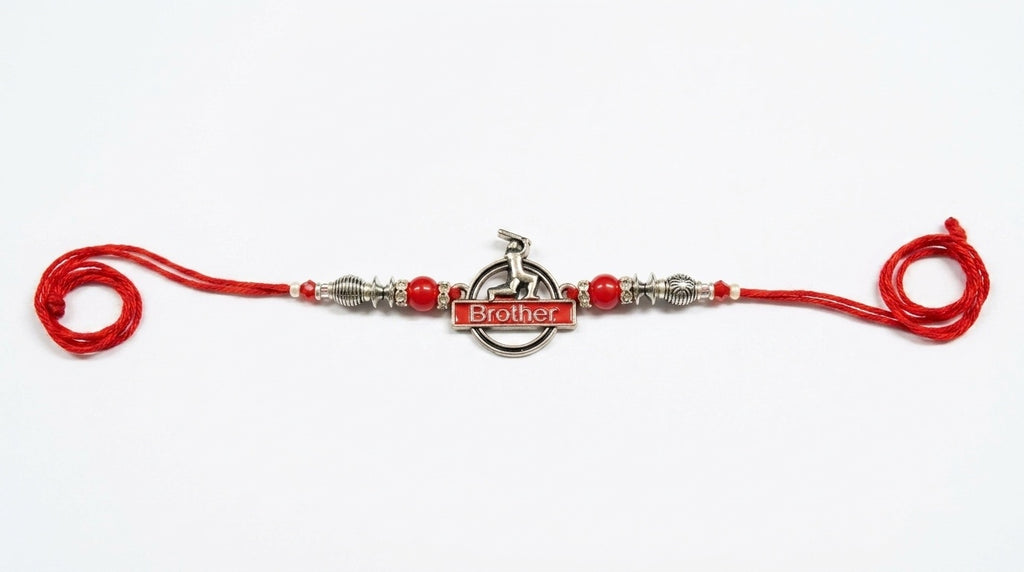 STORE INDYA Rakhi for Brother - Traditional Raksha Bandhan Thread Bracelet - Premium Designer Brother Rakhi with Decorative E