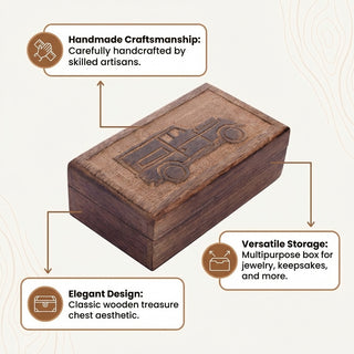 STORE INDYA storeindya, Handmade Wooden Jewelry Box - Keepsake Box - Storage Organizer - Multipurpose Box - Treasure Chest -
