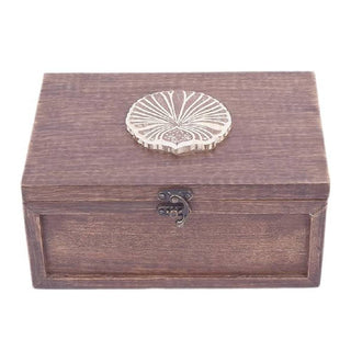 Collectible Wooden Handmade Floral Tea Box Chest w/ 6 Compartments