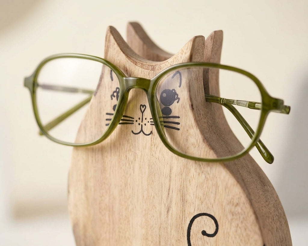 Storeindya Cat Themed Eyeglass Holder Stand - Decorative Glasses Stand for Cat Lovers, Spectacle Holder Home Décor Accessory,