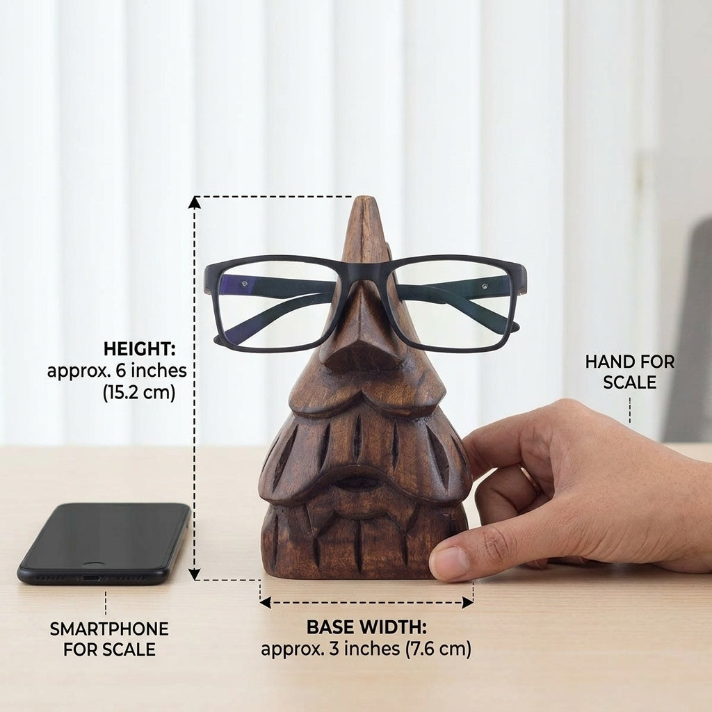 STORE INDYA Eyeglass Holder Stand/Wooden Spectacle Holder/Spectacle Stand/Eyeglass Holders for Desk/Desk Eyeglass Holder/Hand