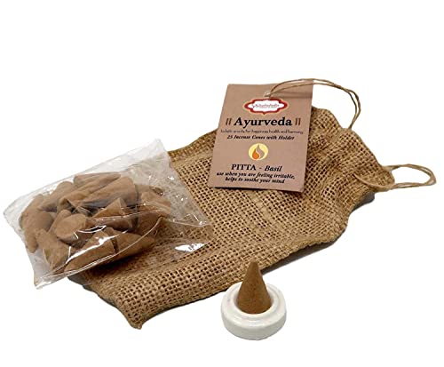 Indian Incense Cones with Holders Ayurveda Healing for Pitta Dosha