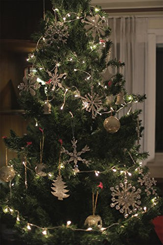 Shalinindia Snowflakes Decoration Christmas Ornaments Iron and Glass Pendant Hanging on Christmas Tree Decor Frames and Ceiling - Handmade Set of 6
