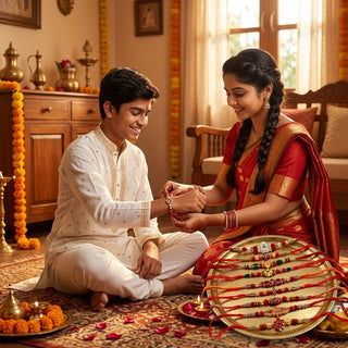 STORE INDYA Rakhi Set for Brother - 12 Designer Rakhi Thread Collection for Raksha Bandhan | Traditional Indian Rakhi Gift Set for Bhaiya Bhatija