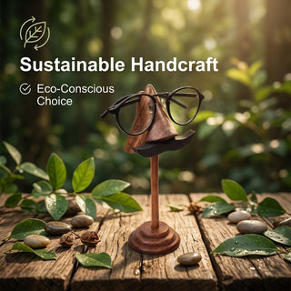 storeindya Handcrafted Rosewood Glasses Holder Stand - Wooden Eyeglass Holder for Sunglasses & Spectacles - Unique Aesthetic Gift Idea for Home & Office