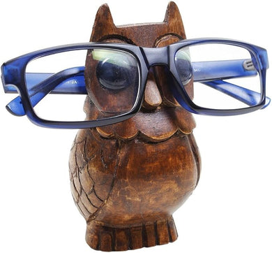 storeindya Handcrafted Wooden Eyeglass Spectacle Holder Organizer Spectacle Stand Trinket Tray Catch All Dish. (Owl-Small)