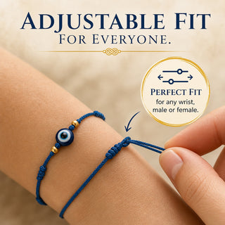 Shalinindia Evil Eye Bracelet Set of 7 | Rakhi for Brother | Adjustable Protection Amulet to Ward Off Negative Energy | Lucky