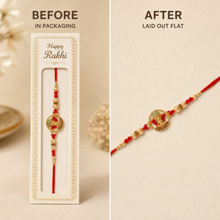 Premium Designer Ganesha, Ganpati Rakhi for Brother – Rakhi Thread, Rakhi Bracelet, Traditional Raksha Bandhan Gift for Bhaiy