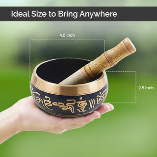 Singing Bowl for Meditation, Stress Relief | Tibetan Singing Bowl | Meditation Accessories | Metal Bowl | Meditation Music fo