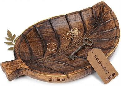 STORE INDYA Handmade Floral Carved Wooden Jewelry Box, Multipurpose Antique Trinket Organizer Keepsake Treasure Box for Women