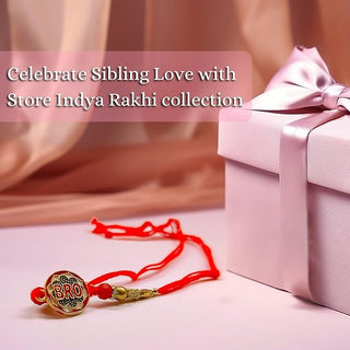 Store Indya Rakhis for Brother | 1 inch Cotton Designer Rakhi | Bro Engraved Raksha Bandhan Rakhi