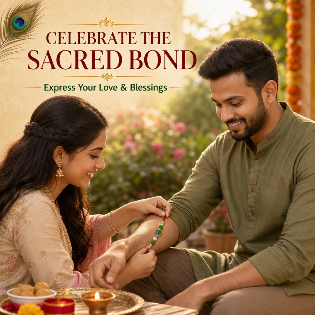 ShalinIndia Designer Green Peacock Rakhi for Brother – Traditional Raksha Bandhan Rakhi Bracelet | Premium Rakhi Thread Gift 