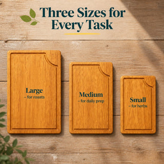 STORE INDYA Cutting Boards for Kitchen - Set of 3 Wooden Chopping Boards for Prep & Serving, Charcuterie, Butcher Block, Non 