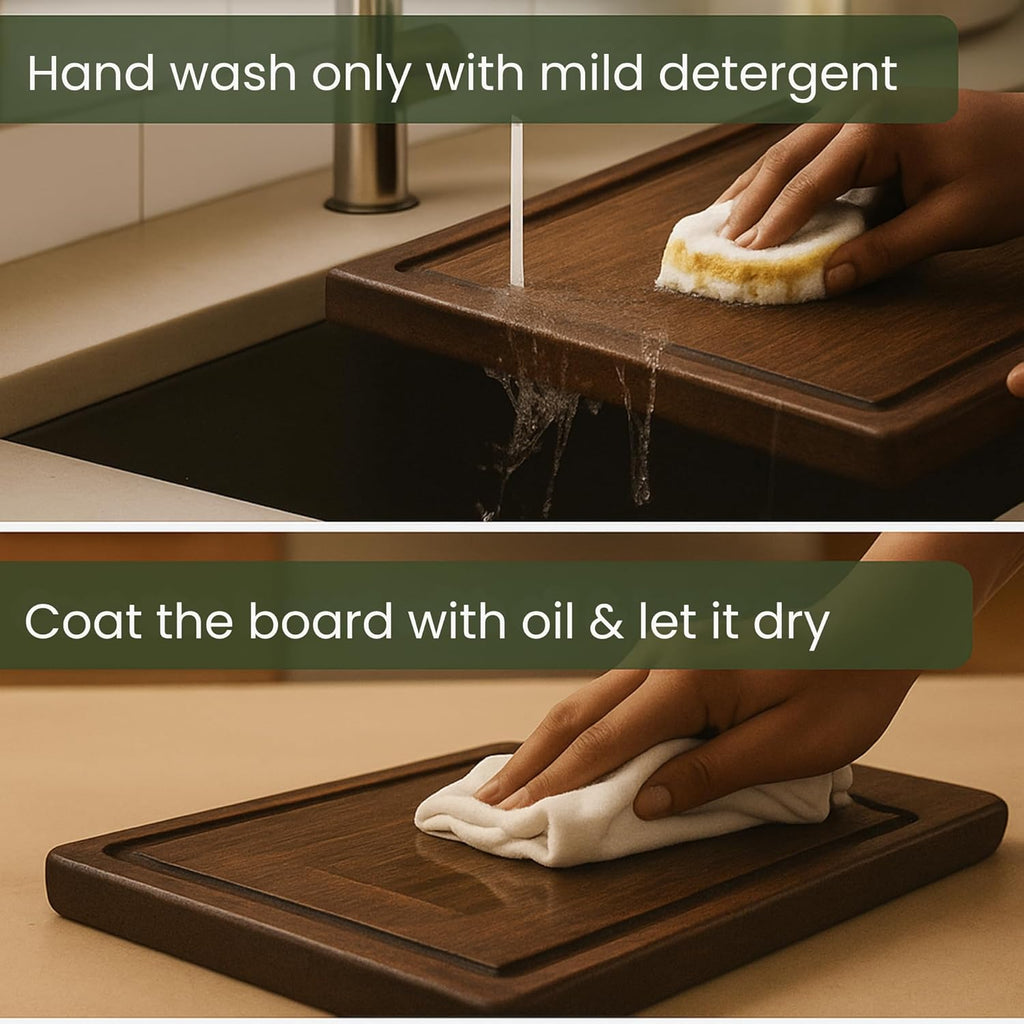 STORE INDYA Cutting Boards for Kitchen - Set of 3 Wooden Chopping Boards for Prep & Serving, Charcuterie Board, Butcher Block