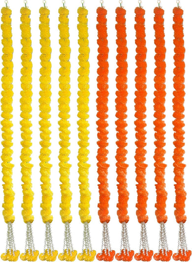 Store Indya Marigold Garland Flower Strings 5 Ft Each X 5 Pcs