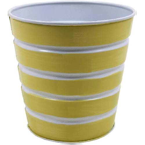 Decorative Metal Planter-Small Size for Indoor/Outdoor Home and Garden (Yellow)