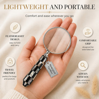 Store Indya Magnifying Glass Reading Lens Pearl Handle 4" Dia